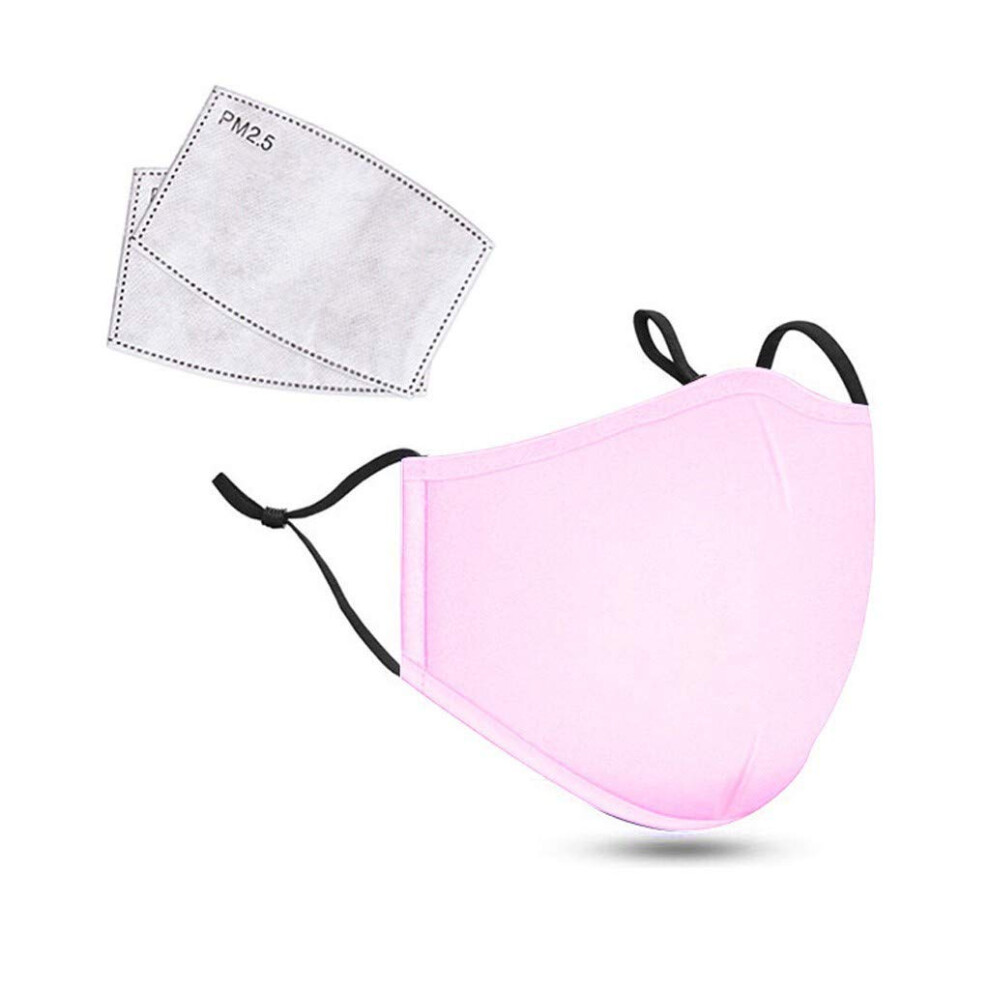 Cotton Face Mask Reusable Washable Breathable Fabric With 2 Pm2.5 Filters Unisex Dustproof Protection 9351714499309