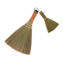 Mini Handheld Broom Natural Grass Cleaning Brush Soft Bristle Dust Cleaner for Desk and Kitchen