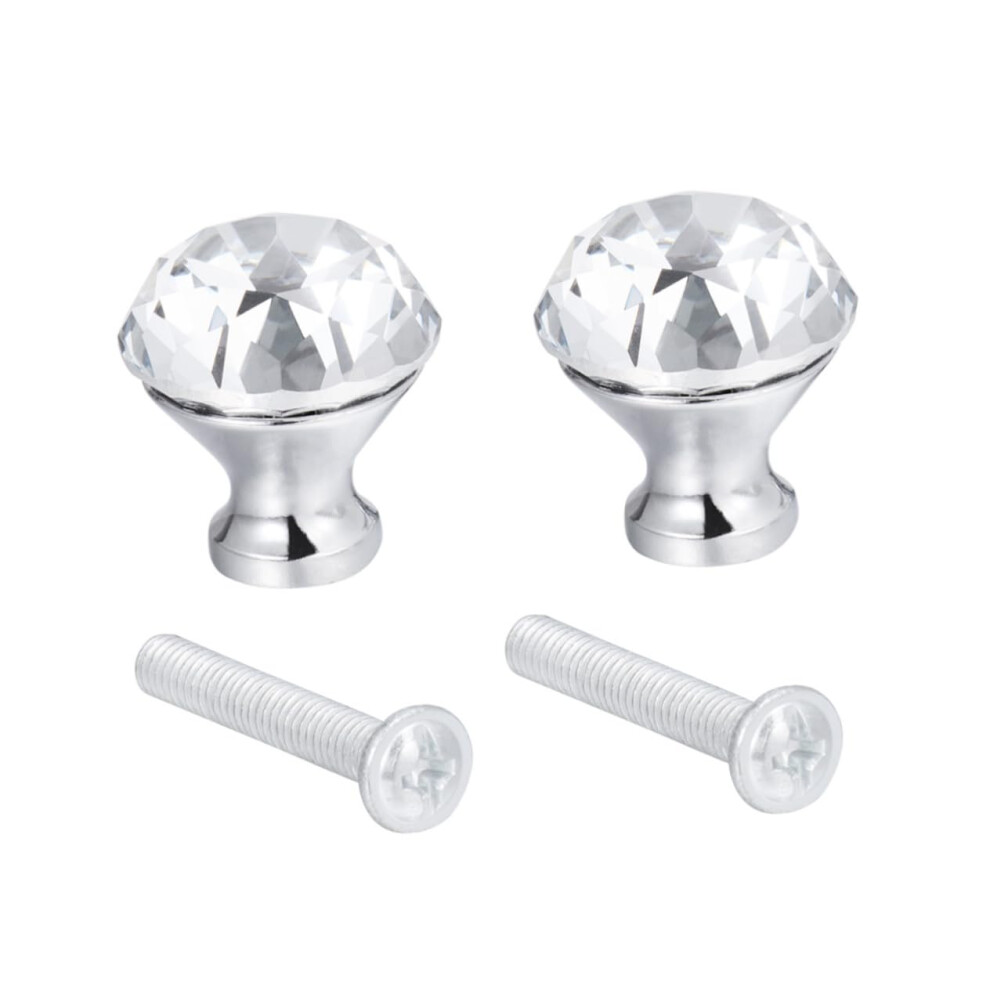2Pcs 30Mm Crystal Cabinet Knobs With Elegant Crystal Design And Durable Alloy Base For Kitchen Drawers 9330225351207