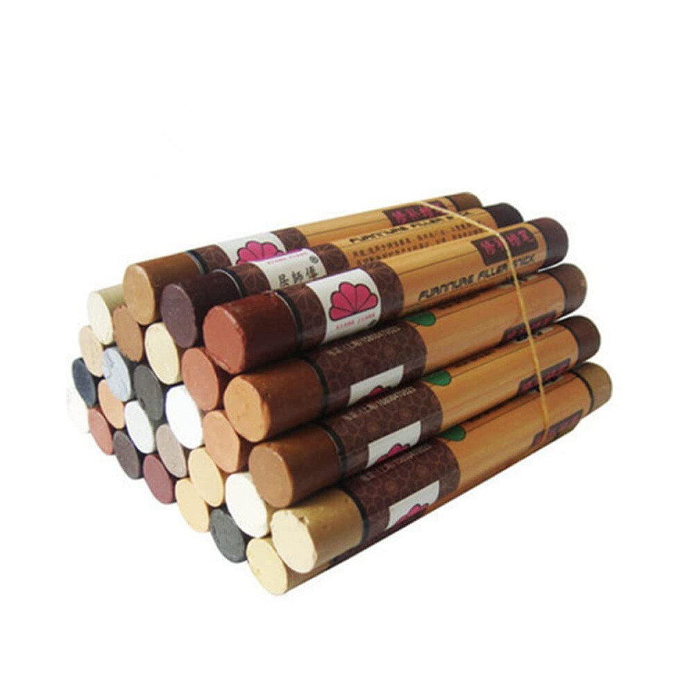 Furniture Wax Stick Set 2Pcs For Wood Scratch Touch Up, Precise Color Matching Filler Crayon 9771547875697