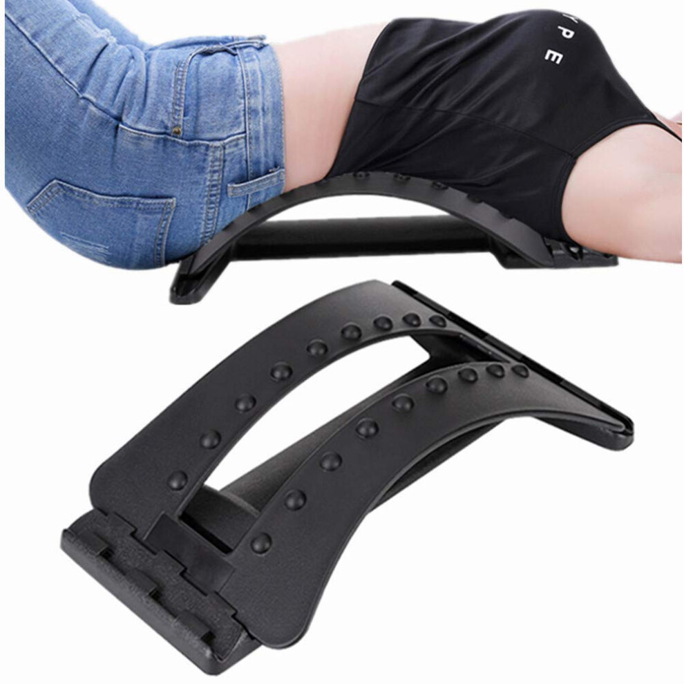 Lumbar Back Stretcher for Lower Back Pain Relief, 3 Adjustable Arch Levels with Massage Surface