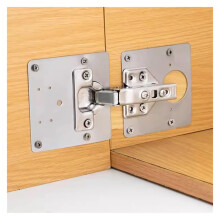 90mm Stainless Steel Hinge Plate Kit 20pcs Durable Cabinet Door Mounting Brackets for DIY Woodworking