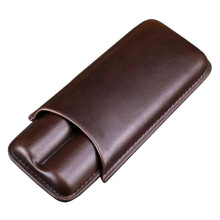 Leather Cigar Case for 2 Cigars, Handmade Travel Humidor with Secure Protection, Luxury Gift for Men
