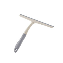 Shower Squeegee with 24cm Wide Silicone Blade, Beige Bathroom Window Cleaner with Non Slip Handle