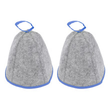 Sauna Bath Hats 2Pcs Lightweight Heat Insulation Headwear Unisex Grey Blue