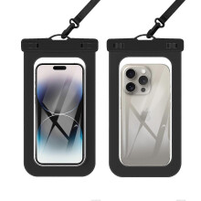 (21.3x10.8cm, black) PVC Waterproof Phone Pouch, Touchscreen Waterproof Phone Case for Outdoor Activities