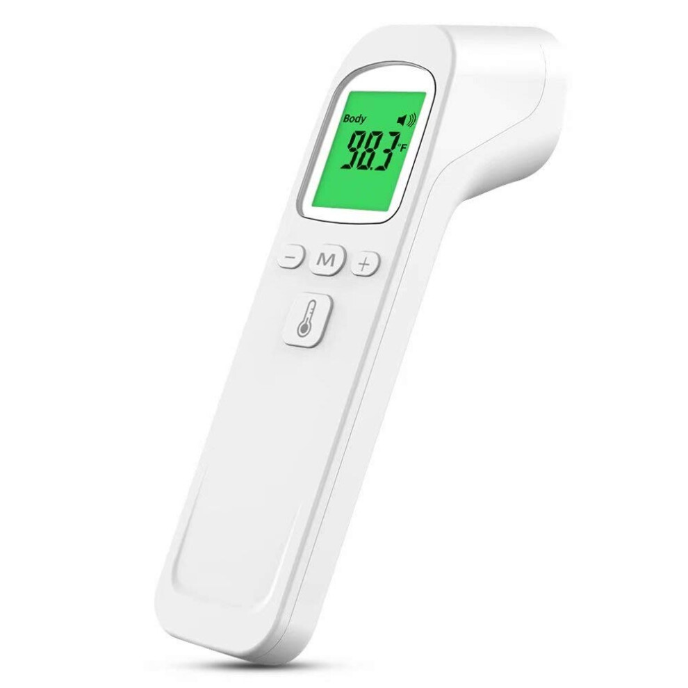 White Forehead Thermometer For Adults And Kids, No Contact Infrared Thermometer With Instant Reading, Fever Alarm And Memory Function, Wofkan004