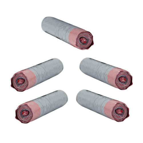 5 Rolls Biodegradable Drawstring Trash Bags, OdorLocking Leakproof Kitchen Garbage Bags