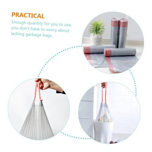 5 Rolls Biodegradable Drawstring Trash Bags, OdorLocking Leakproof Kitchen Garbage Bags 1