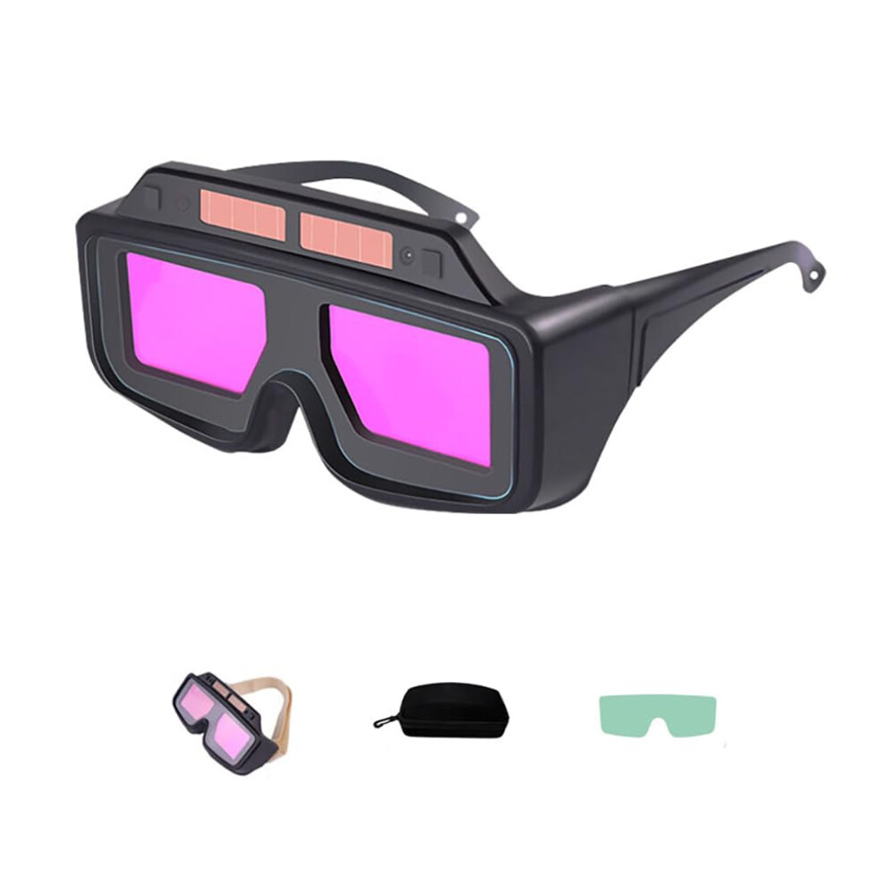 Auto Darkening Welding Glasses With Fast Auto Dimming, Solar Powered Lens, And 10 Pc Replaceable Lenses 9351714499842