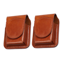 2pcs PU Leather Lighter Holder Set Elegant Protective Case with Compact Design for Travel and Everyday Carry