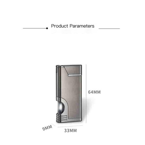 Windproof Jet Torch Lighter with Blue Flame, Adjustable Flame Height and Fuel Window, Refillable Metal Design 1