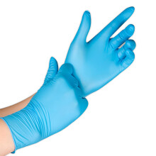 Disposable Nitrile Gloves 100 Count Medium, Powder and Latex , Food Safe, Textured Grip, Durable Fit