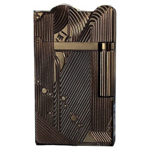Vintage Kerosene Lighter Golden Sculpted Copper Refillable Trench Lighter Mermaid Design Collectible Gift