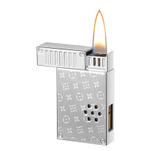 Smart Kerosene Lighter with Voice Controlled Ignition, Windproof Refillable Zinc Alloy Design for Camping and Men Gift