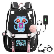 (As shown, 6) 2025 KPOP Backpack 15 Inch Laptop Bag Anime Print School Backpack Unisex Travel Backpack Canvas Durable