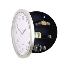 Hidden Wall Safe Clock with Secret Storage Compartment for Money Jewelry Cash, Compact White Wall Clock