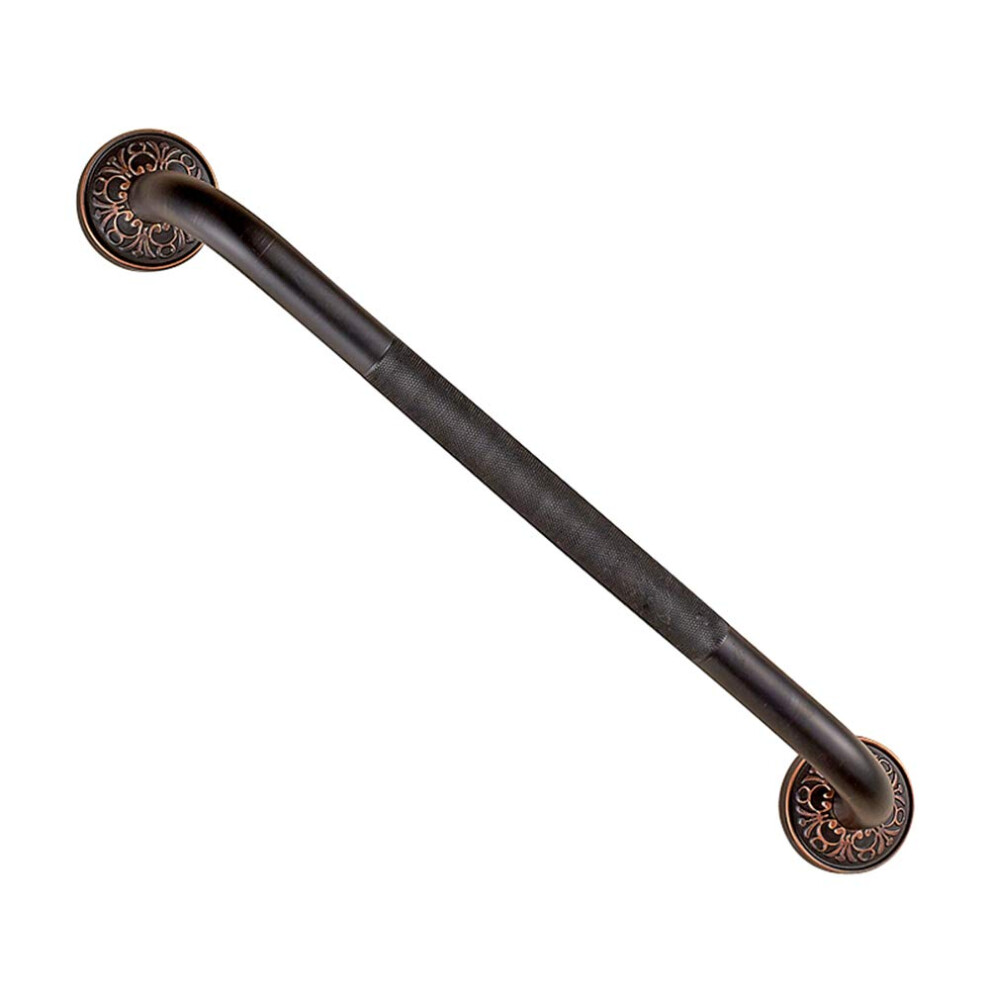 Black Brass Bathroom Grab Bar, Retro Toilet Safety Handrail For Elderly, Antislip Grip, 120Kg Load Capacity