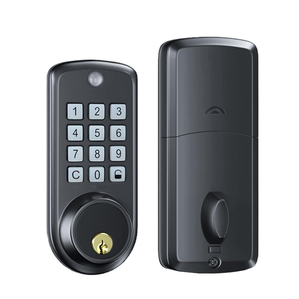 Mechanical Keyless Entry Door Lock With Dual Lever Handles, Auto Locking, Battery Front Door Lock 9351714500098