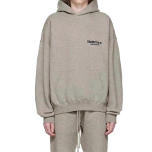 (M, Deep hemp grey) Fleece Jacket Men Fall Winter FOG Loose Letter Print Cotton Sweatshirt Jacket Teen Casual Set 2pcs