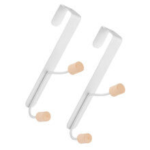 2pcs Over the Door Hook Set for Coats Towels and Bags, Sturdy Double Rack, Easy Tool Installation