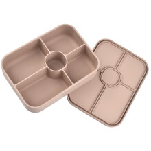 User Friendly Silicone Bentos Box 5 Individual Sections-Brown