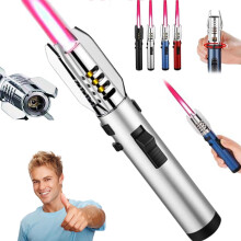 Windproof Torch Lighter Silver Plasma Jet Flame, Adjustable Flame Control for Outdoor Camping Use
