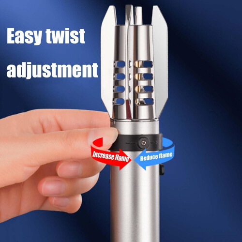 Windproof Torch Lighter Silver Plasma Jet Flame, Adjustable Flame Control for Outdoor Camping Use 2