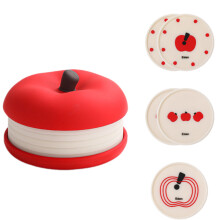 Heat Resistant Round Coaster Nonslip Rubber Base Bright Apples