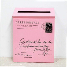 Large Capacity Wall Mounted Mailbox Pink Metal Lockable Weatherproof Rust Resistant Outdoor Post Box