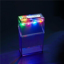 Transparent Cigarette Case with Built in Windproof Tungsten Lighter and Colorful LED Light for Outdoor Use