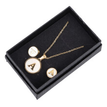 Alphabet Necklace Set 18K Stainless Steel Pendant
