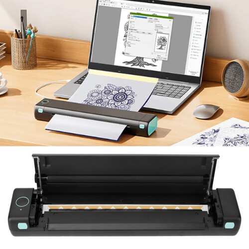 M08F A4 Tattoo Printer 310x66x40 2Ah BlackGreen