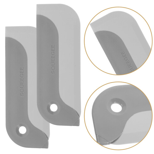 2Pcs Small Shower Squeegee for Bathroom and Window Cleaning, Compact Ergonomic Grip, Gray 2
