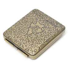 Metal Cigarette Case Vintage Bronze Finish 20Cigarette Capacity Triple Snap Closure StretchResistant Holder
