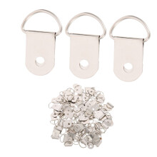 100pcs Durable Metal Picture Frame Hangers for Wall Mounting, Semi Circle and D Ring Hooks