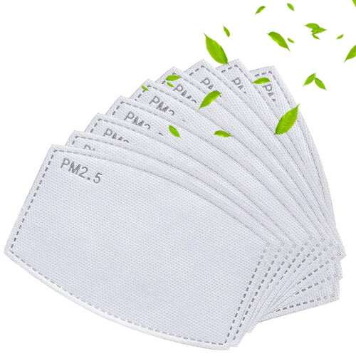 PM2.5 Activated Carbon Filter Replacement 10 Pack, 5Layer Disposable Protective Insert for Face Mask