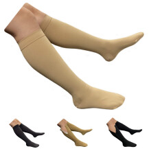 Plus Size Compression Socks 2030mmHg Extra Wide Calf Closed Toe Beige 2XLarge