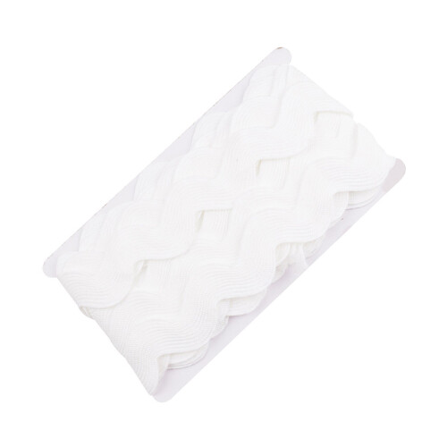 10Yards S Shape Polyester Sewing Fringe Trim 25mm Wavy-White
