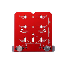 Cabinet Hinge Jig 35mm Adjustable Aluminum Alloy Template Tool for Precise Hinge Positioning Red