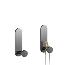 Adhesive Wall Hooks 2pcs Gray, NoDrill RustResistant Self Adhesive Towel Hooks for Bathroom and Kitchen