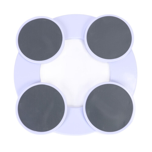 4pcs Round Tray Turntable Expandable, ABS/Silicone