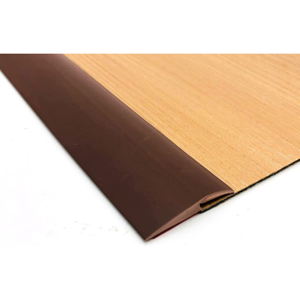 Brown Pvc Floor Transition Strip 13Ft Self Adhesive Threshold Trim For Carpet To Tile Smooth Height Transition 9073542021445
