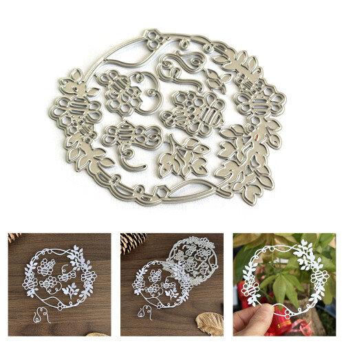 Gestanzte Schablonen mit Blumenkranz für Scrapbooking, 1