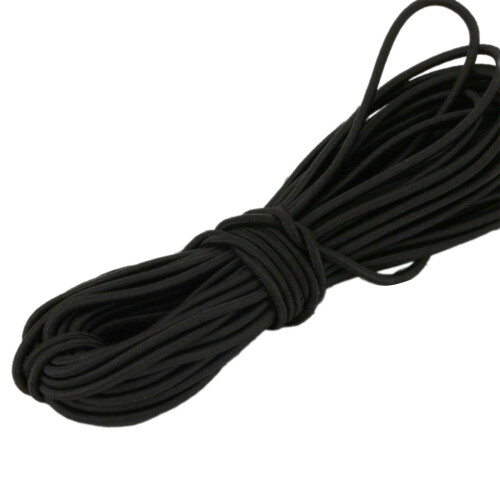 Round Elastics Cord for Craft and Sewing Projects-Pure black
