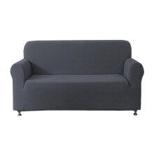 Flexible Polyester Sofa Cover Slip-Two seater Dark Grey