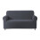 Flexible Polyester Sofa Cover Slip-Two seater Dark Grey 1