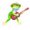 Figurines de grenouilles de guitare en résine, décorations de 1