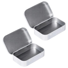 Boîtes de rangement en fer blanc, paquet de 2,- Blanc
