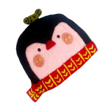 Leuke dierenvorm vilten drinkpad antislip basis-Kleine pinguïn